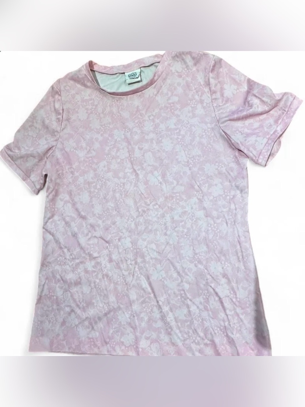 VTG 60s Nikki brand pink floral polyester blouse